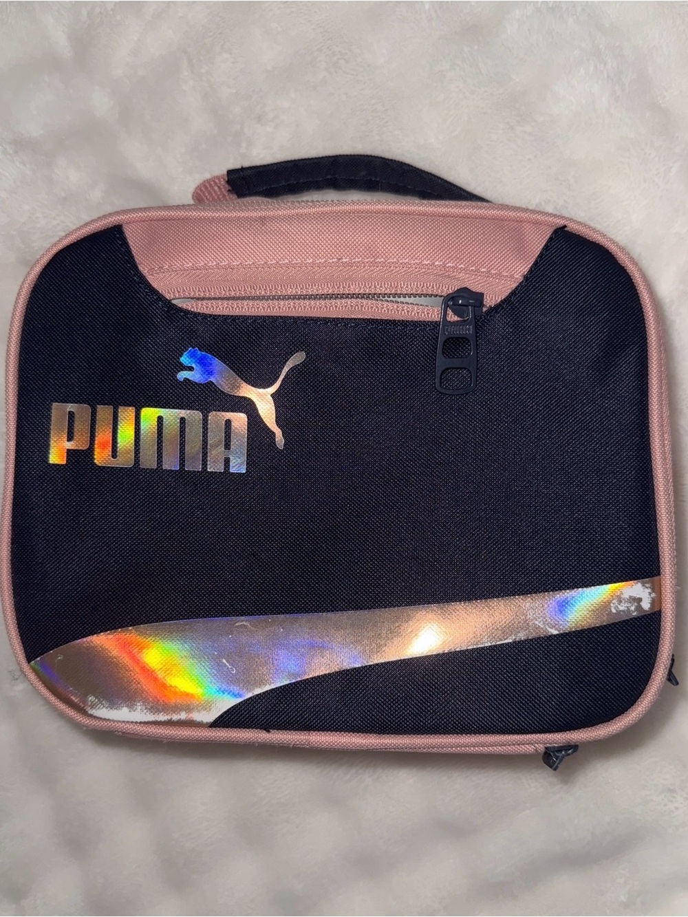 Puma Lunch Box with Pink Trim and Holographic Logo